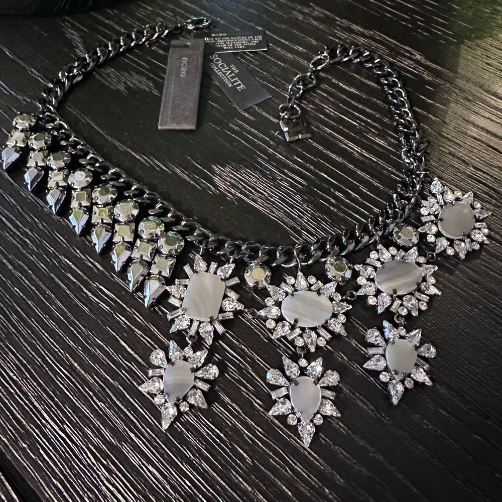 BCBGMaxAzria Black and Silver Necklace